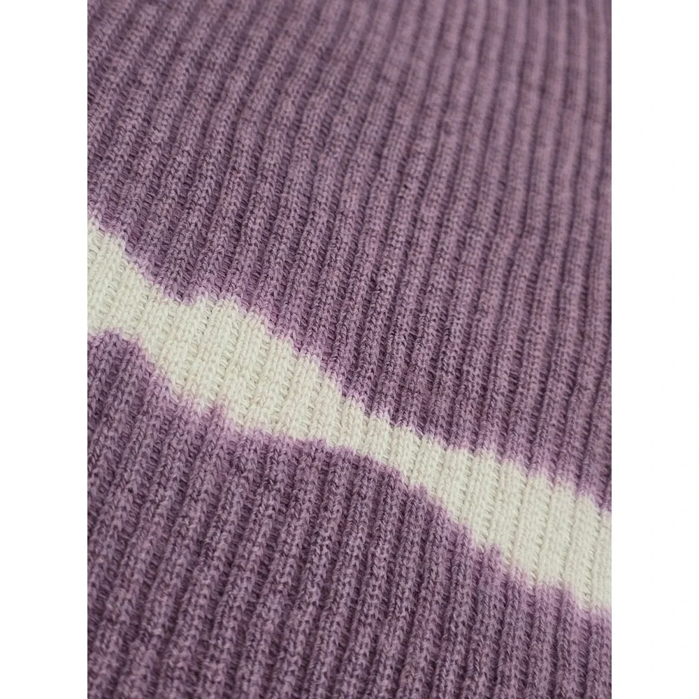 Victoria's Secret MODA Womens Size Large Purple Ribbed Knit Tie Dye‎ L/S Sweater